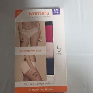 Warner's 5-Pack Hipster Panties - Pink, Navy, White